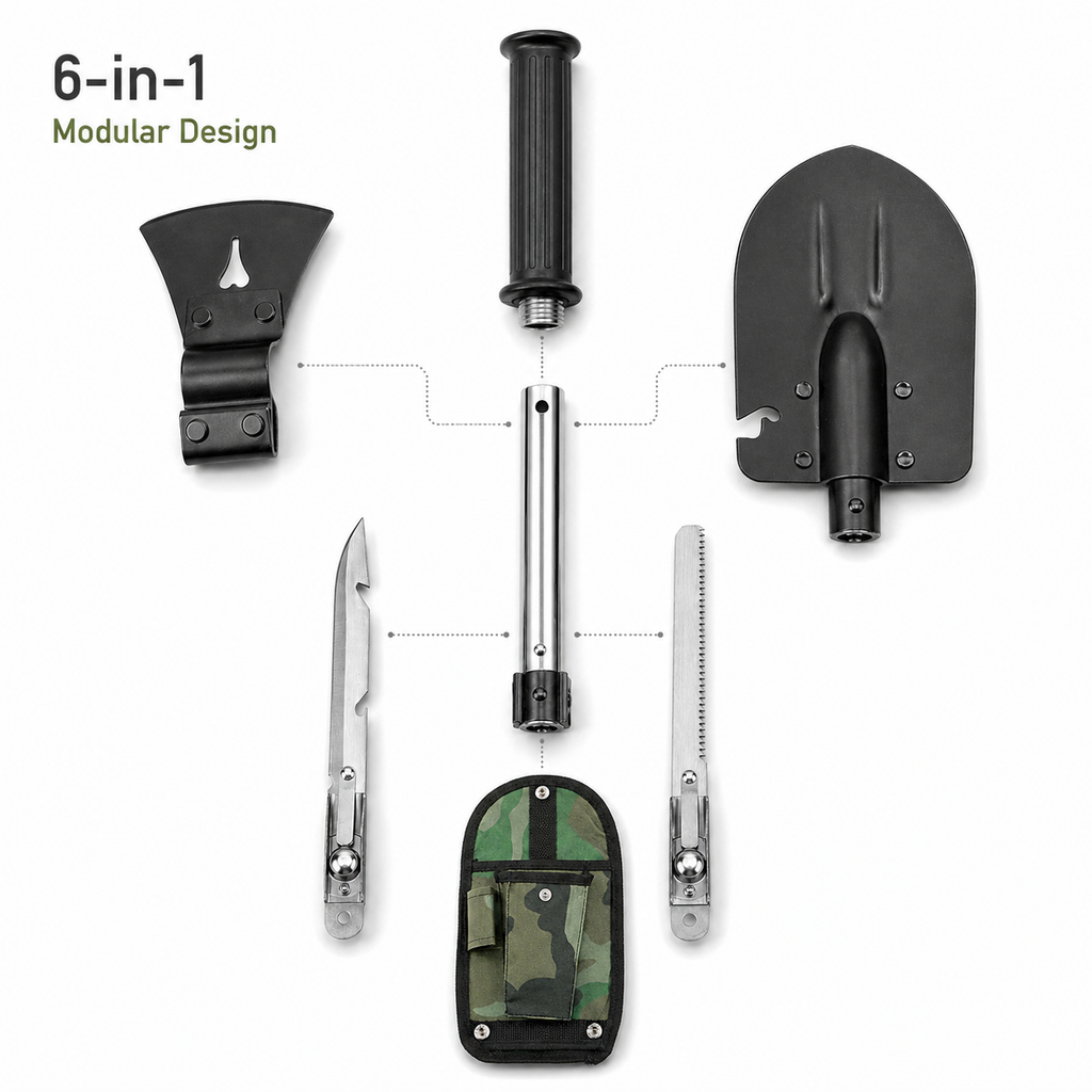 6-in-1 Multi-Tool Survival Shovel