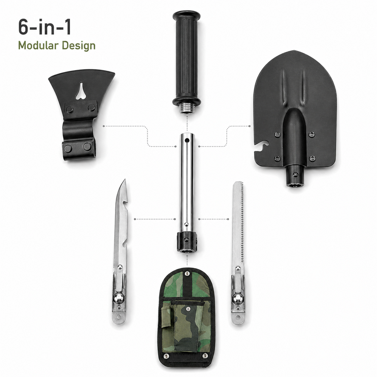 6-in-1 Multi-Tool Survival Shovel